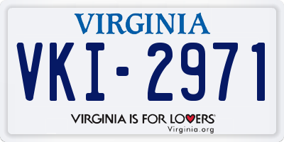 VA license plate VKI2971