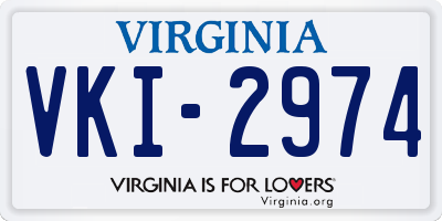 VA license plate VKI2974