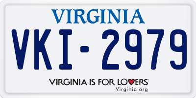 VA license plate VKI2979