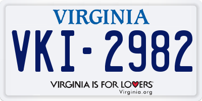 VA license plate VKI2982