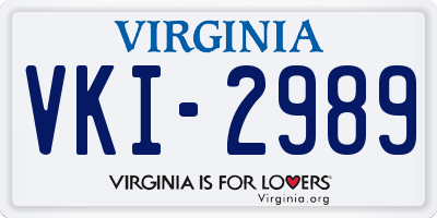 VA license plate VKI2989