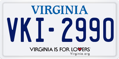 VA license plate VKI2990