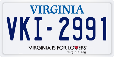 VA license plate VKI2991