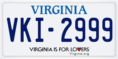 VA license plate VKI2999