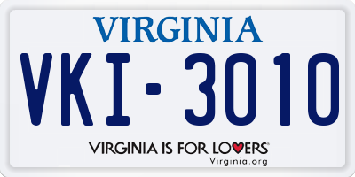 VA license plate VKI3010