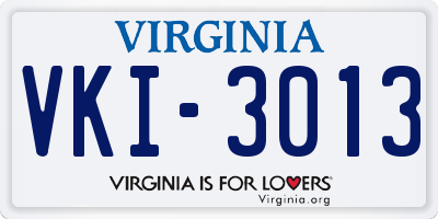 VA license plate VKI3013