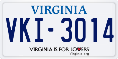 VA license plate VKI3014