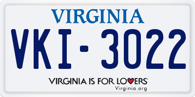 VA license plate VKI3022