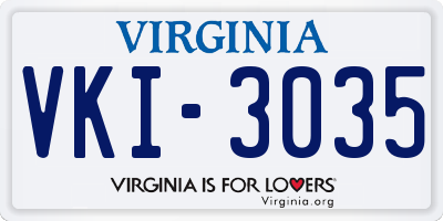VA license plate VKI3035