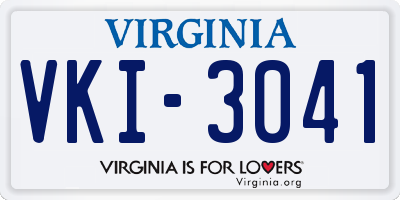 VA license plate VKI3041
