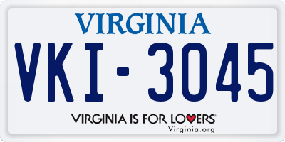 VA license plate VKI3045