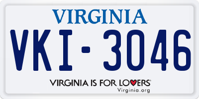 VA license plate VKI3046