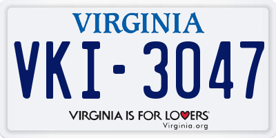 VA license plate VKI3047