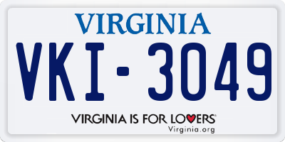 VA license plate VKI3049