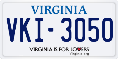 VA license plate VKI3050