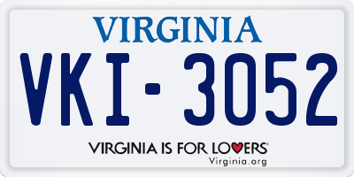 VA license plate VKI3052