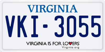 VA license plate VKI3055