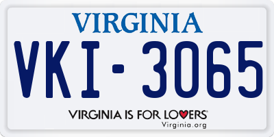 VA license plate VKI3065