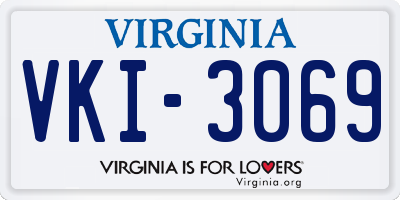 VA license plate VKI3069