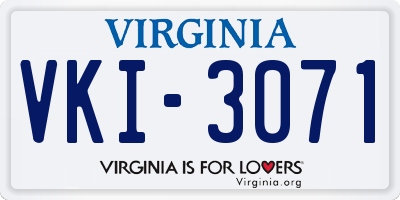 VA license plate VKI3071
