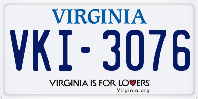 VA license plate VKI3076
