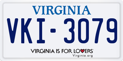 VA license plate VKI3079