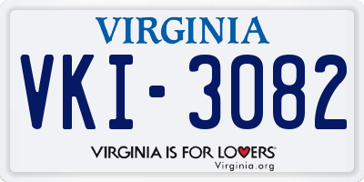 VA license plate VKI3082
