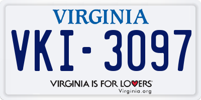 VA license plate VKI3097