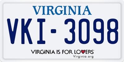 VA license plate VKI3098