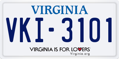 VA license plate VKI3101