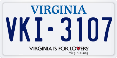VA license plate VKI3107