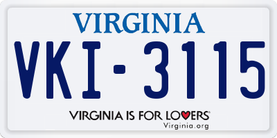 VA license plate VKI3115
