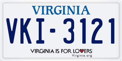 VA license plate VKI3121