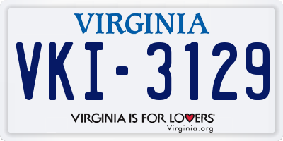 VA license plate VKI3129