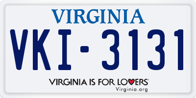 VA license plate VKI3131