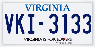 VA license plate VKI3133