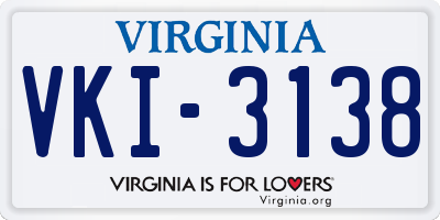 VA license plate VKI3138