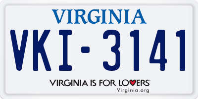VA license plate VKI3141