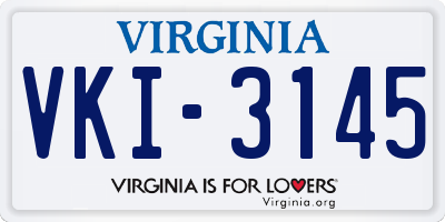 VA license plate VKI3145