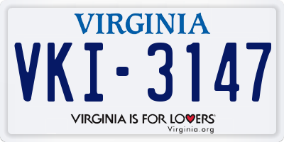 VA license plate VKI3147