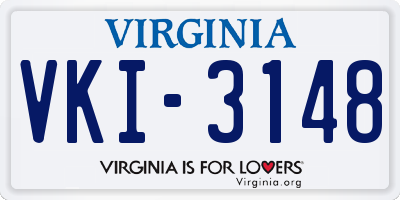 VA license plate VKI3148