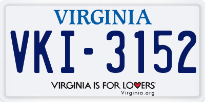 VA license plate VKI3152