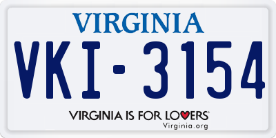 VA license plate VKI3154