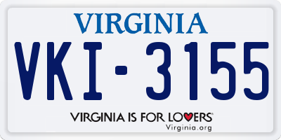 VA license plate VKI3155