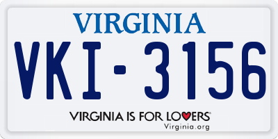 VA license plate VKI3156