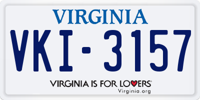 VA license plate VKI3157