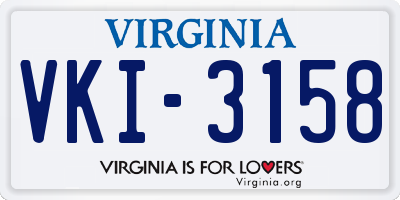 VA license plate VKI3158