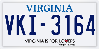 VA license plate VKI3164