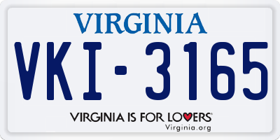 VA license plate VKI3165
