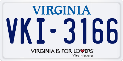 VA license plate VKI3166